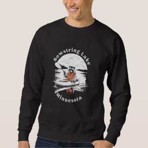 Retro Bowstring Lake Minnesota Cute Kayaking Racco Sweatshirt