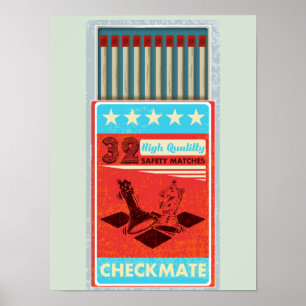 Retro box of matches pop art poster