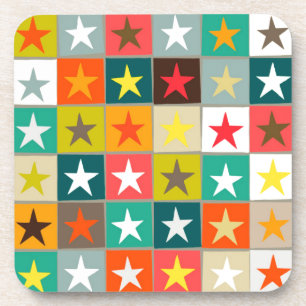 retro boxed stars coaster