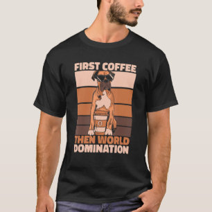 Retro Boxer Dog Coffee Breed Pet Vintage Boxer Do T-Shirt