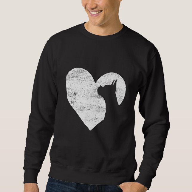 Retro Boxer Dog Heart Valentine's Day Dog Lover Sweatshirt (Front)