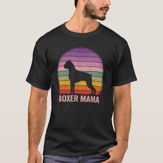 Retro Boxer Mama Graphic  Boxer T-Shirt (Front)