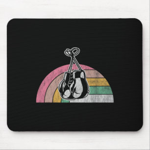 Retro Boxing Gloves Rainbow Vibes Mouse Pad