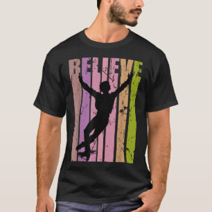Retro Boys Ice Skating Vintage Male Figure Skater T-Shirt