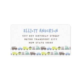 Retro Boys Toys Fun Transport Address Labels