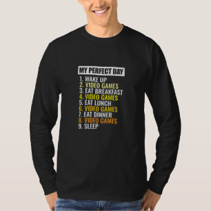 Retro Boys Video Gamers My Perfect Day Video Games T-Shirt