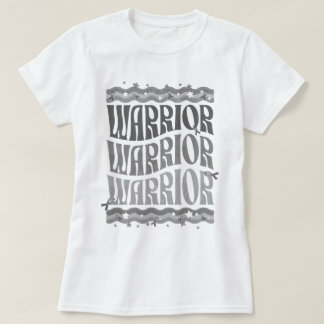 Retro Brain Tumour Warrior Grey Ribbon Awareness T-Shirt