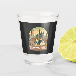 Retro Braunschweig Skyline  Shot Glass