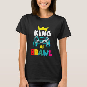 Retro Brawl King Gamer Gaming Brawler Brawl Funny  T-Shirt