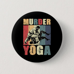 Retro Brazilian Jiu Jitsu Murder Yoga Funny Bjj Ma 6 Cm Round Badge