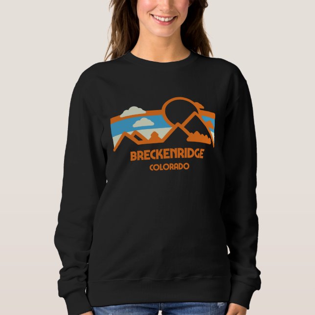 Retro Breckenridge Colorado Mountain Range Sunset Sweatshirt (Front)