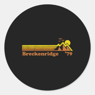 Retro Breckenridge Ski Resort Colorado Snowboard S Classic Round Sticker
