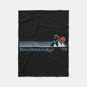 Retro Breckenridge Ski Resort Colorado Snowboard S Fleece Blanket