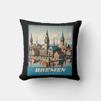 Retro Bremen Skyline Cushion