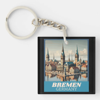 Retro Bremen Skyline Key Ring