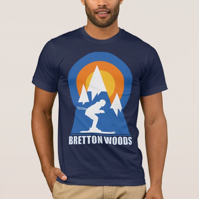 Retro Bretton Woods Mountain Ski Sunset T-Shirt (Front)