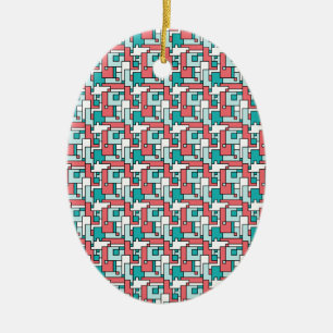 Retro Brick Pattern Ceramic Tree Decoration