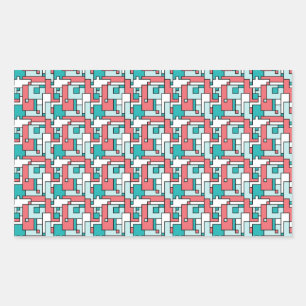 Retro Brick Pattern Rectangular Sticker