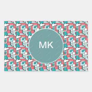Retro Brick Pattern Rectangular Sticker