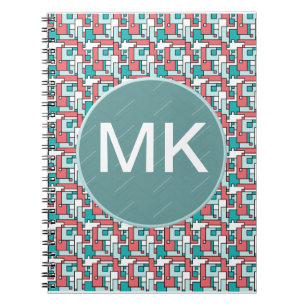 Retro Brick Pattern Spiral Notebook