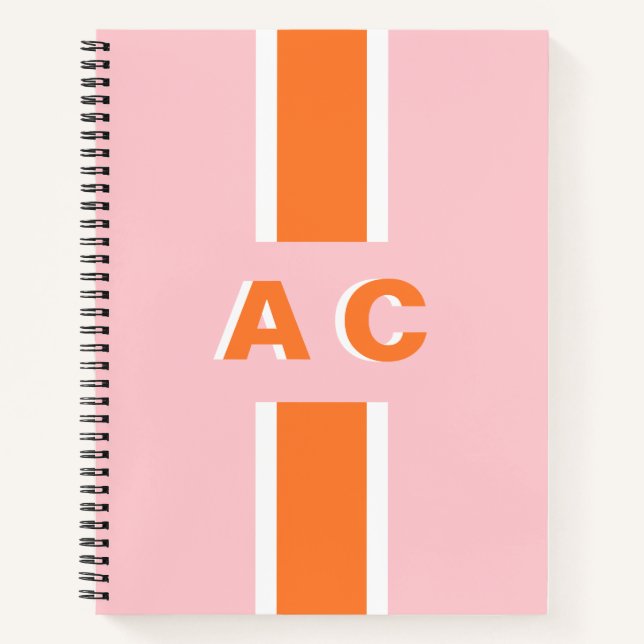 Retro Bridal Party Personalised Monogram  Notebook (Front)