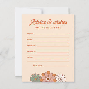 Retro Bridal Shower Advice & Wishes Card