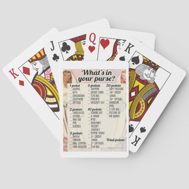 Retro Bridal Shower Game Playing Cards (Back)