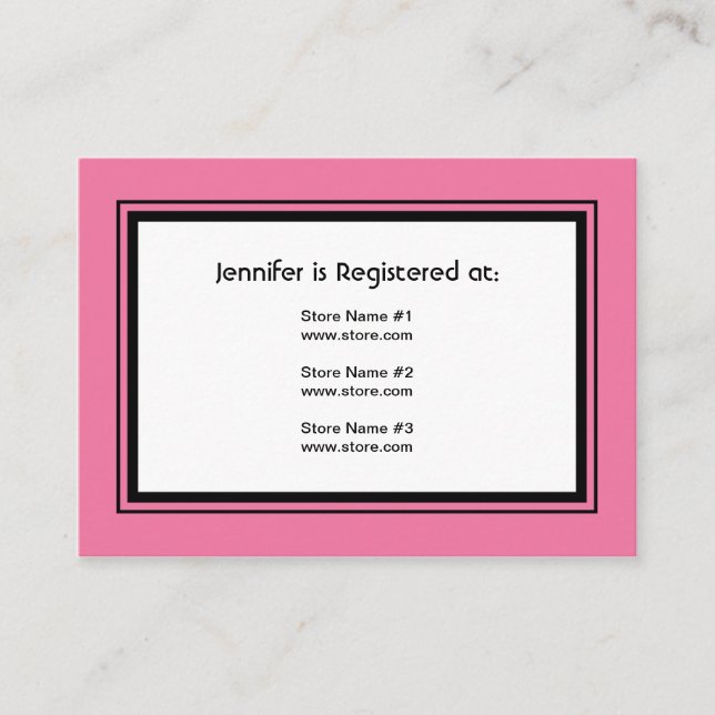 Retro Bridal Shower Registry Card (Front)
