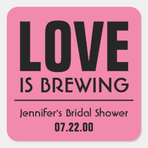 Retro Bridal Shower Tea Party Stickers