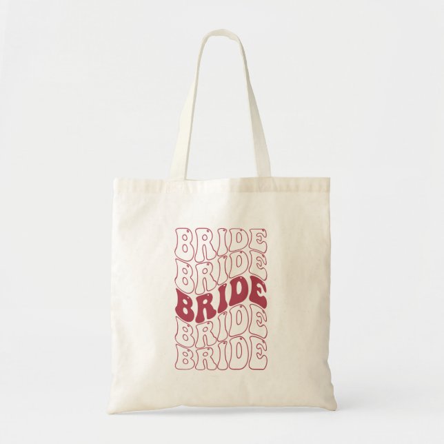  Retro Bride Bridesmaid Tote Bag (Front)