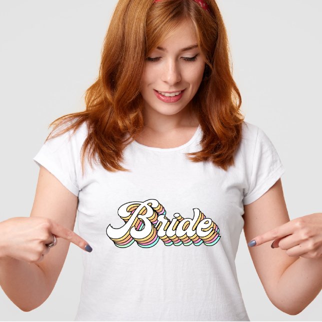 Retro Bride Shirt, Bride Shirt Bachelorette shirt (Creator Uploaded)