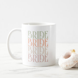 Retro Bride Typography Bridal Shower Soft Colourfu Coffee Mug