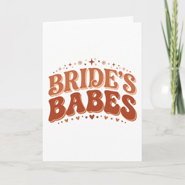 Retro Bride's Babes Terracotta Bachelorette Card (Front)