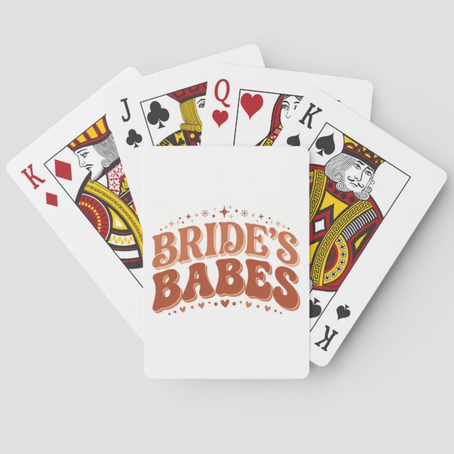 Retro Bride's Babes Terracotta Bachelorette Playing Cards (Back)
