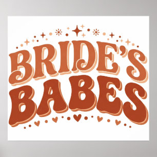 Retro Bride's Babes Terracotta Bachelorette Poster