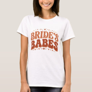 Retro Bride's Babes Terracotta Bachelorette T-Shirt