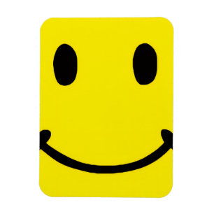 Retro Bright Big Yellow Smile Face Magnet