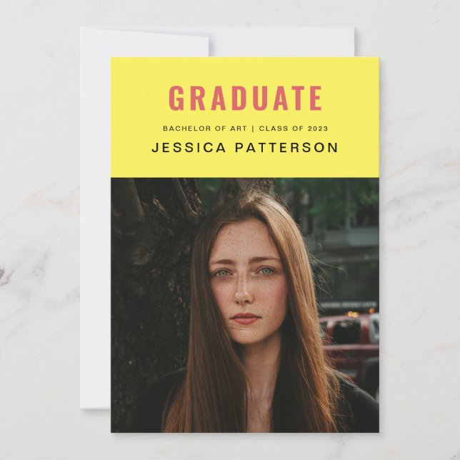 Retro Bright Graduate Announcement (Front)