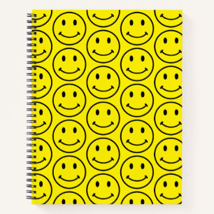 Retro Bright Yellow Smile Face Notebook