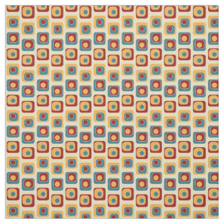 Retro Brightly Coloured Squares Fabric