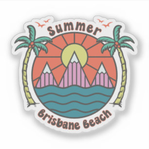Retro Brisbane Beach Sunset