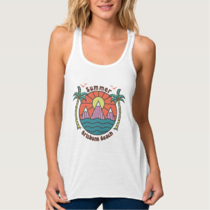 Retro Brisbane Beach Sunset Singlet