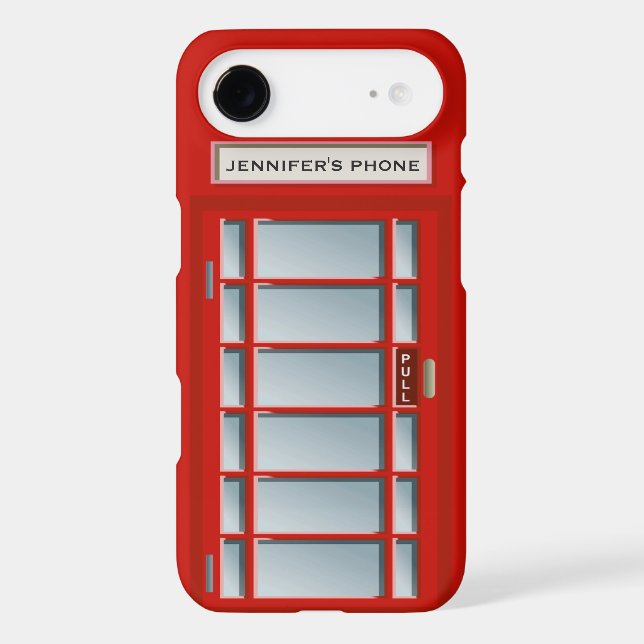 Retro British Telephone Booth Red Personalised Case-Mate iPhone Case (Back)