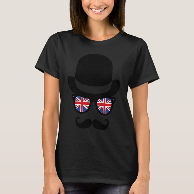 Retro British Union Jack Flag Sunglasses T-Shirt (Front)