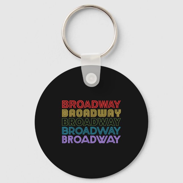 Retro Broadway Music Lover Theatre Musical Theater Key Ring (Front)