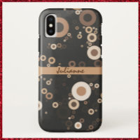 Retro Brown and Beige Circle Pattern
