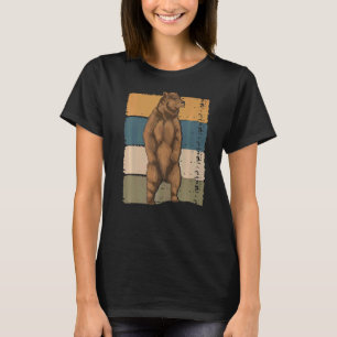 Retro Brown Bear Animal Wildlife Bear T-Shirt