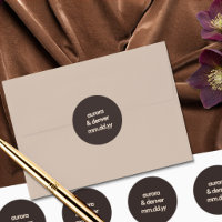 Retro Brown Casual Wedding Envelope Seal Sticker