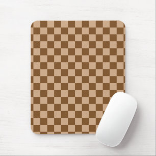 Retro Brown Chequered Mouse Pad