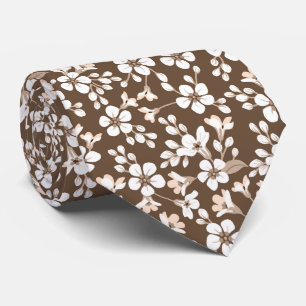 Retro brown cute little floral pattern tie